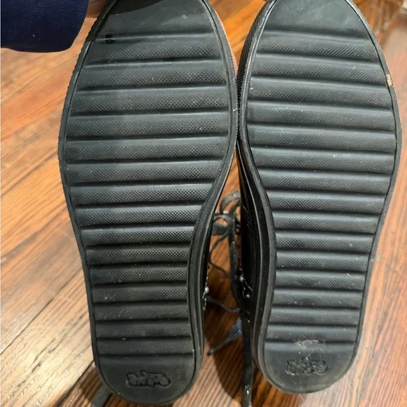 Coach C216 High Top Sneakers W/ Prairie Rivets Gun Metal Silver Sz 6.5 Designer - Picture 7 of 9